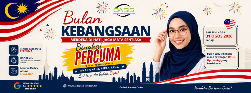 Boleh tebus di mana-manaawangan Oasis Optometry yang berdekatan.